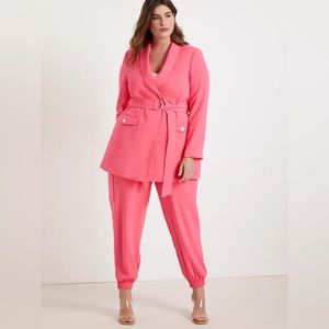 Eloquii x Pricilla Ono Collection  Belted Pink Jacket Size 18